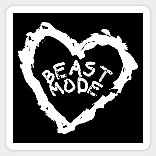 Beast Mode in a Heartbeat Sticker by Dreanpitch